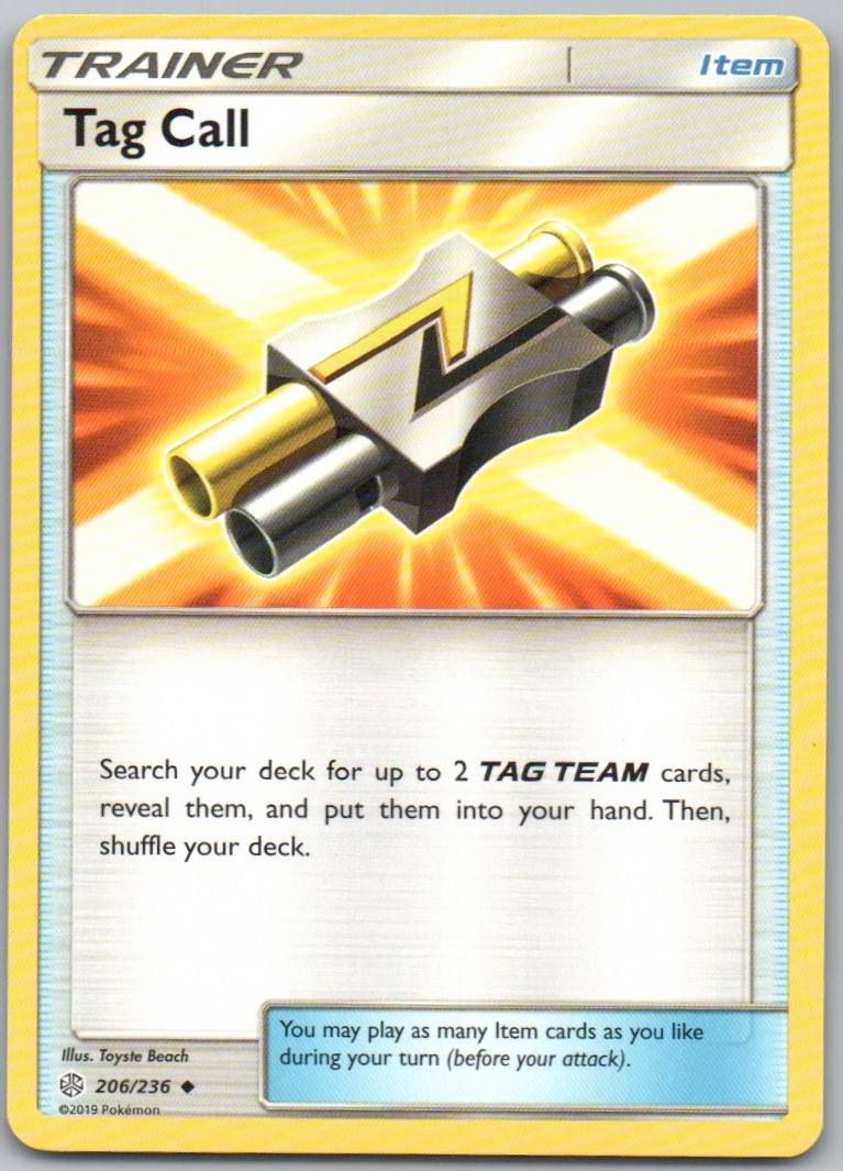 Tag Call 206 Normal Trainer Card - Cosmic Eclipse