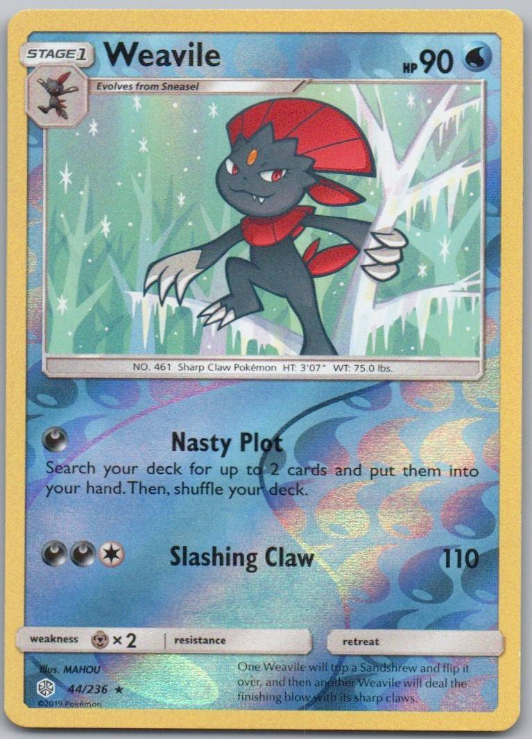 Weavile 044 Normal Water Card - Cosmic Eclipse