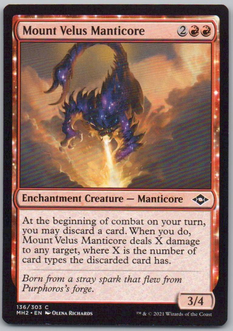 Mount Velus Manticore 136 0 Enchantment Card - Modern Horizons 2