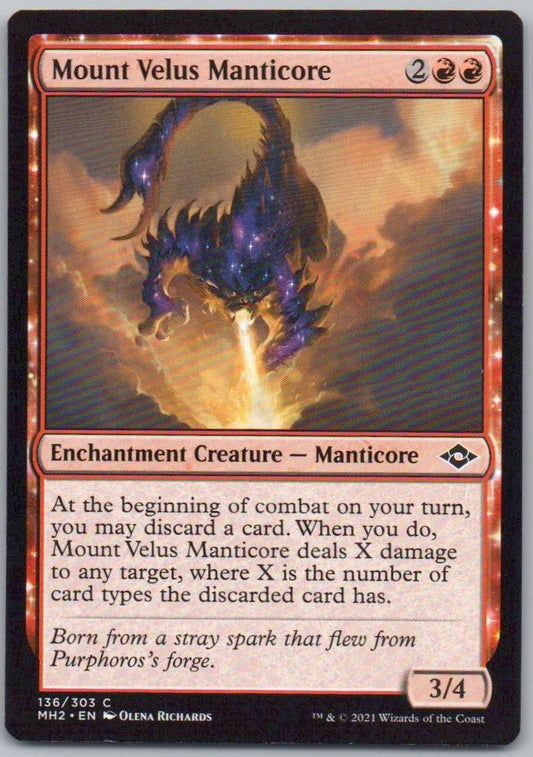 Mount Velus Manticore 136 0 Enchantment Card - Modern Horizons 2