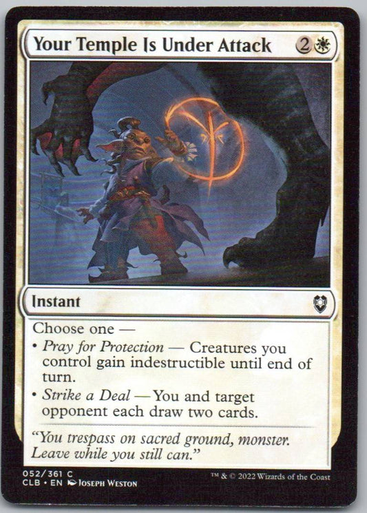 Your Temple Is Under Attack 52 Normal Instant Card - Commander Legends: Battle for Baldur's Gate