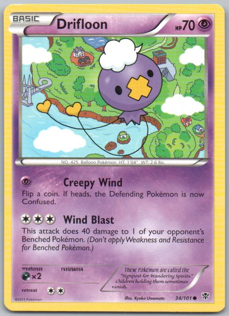 Drifloon 034 Normal Psychic Card - Plasma Blast