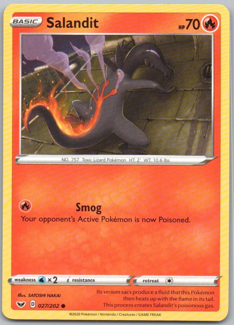 Salandit 027 Normal Fire Card - Sword & Shield