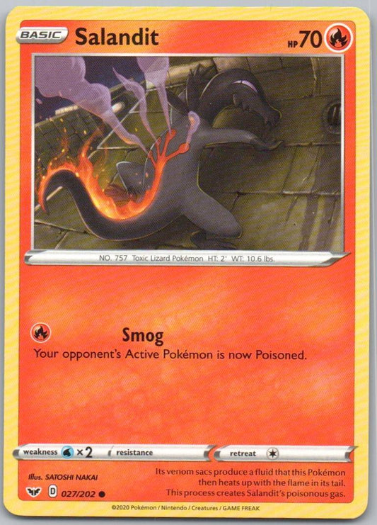 Salandit 027 Normal Fire Card - Sword & Shield