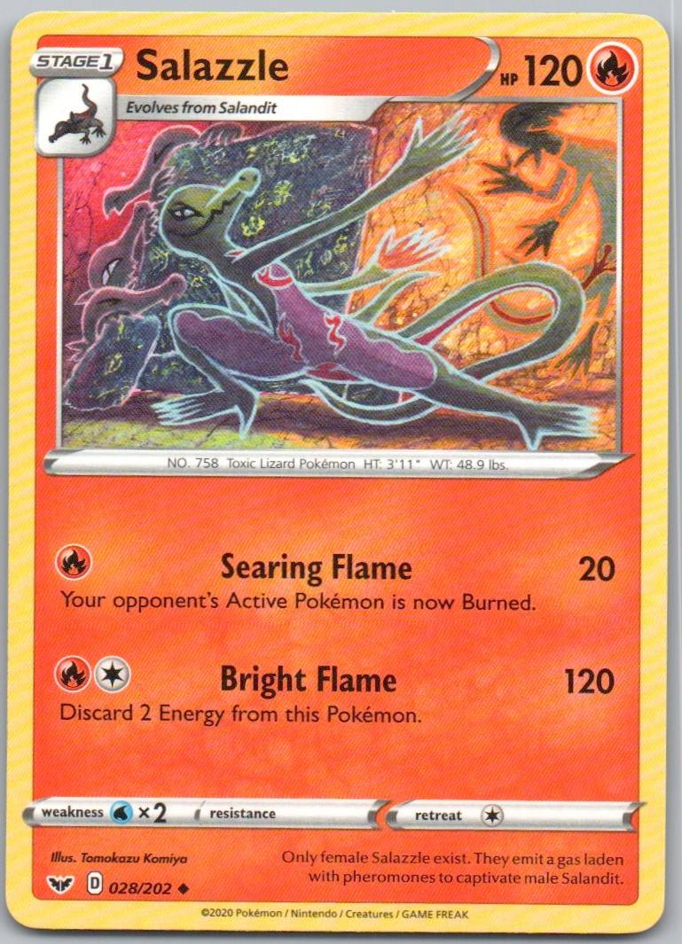 Salazzle 028 Normal Fire Card - Sword & Shield