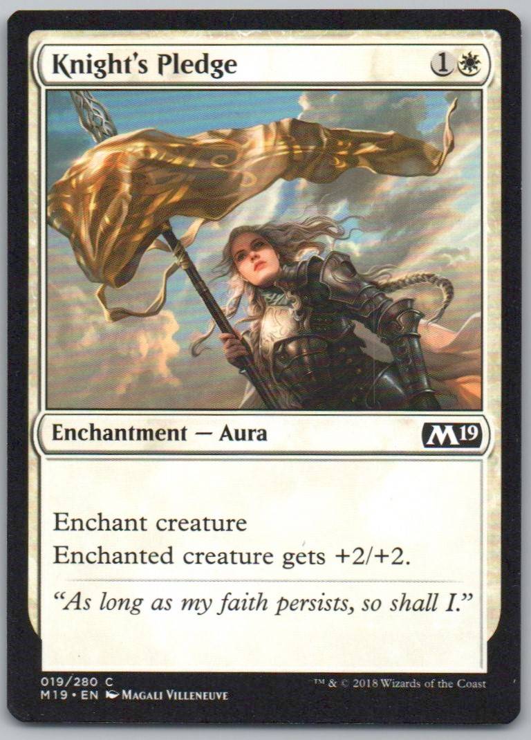 Knight's Pledge 19 Normal Enchantment Card - Core Set 2019