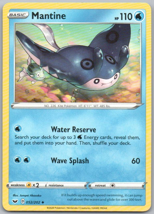 Mantine 052 Normal Water Card - Sword & Shield