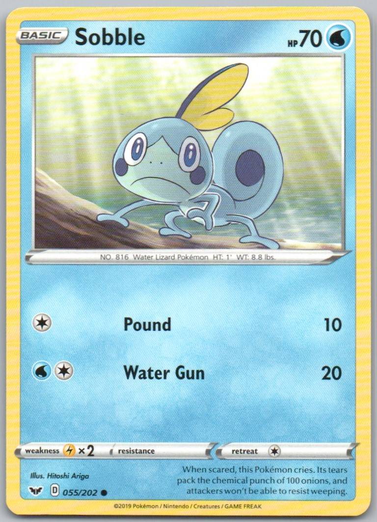 Sobble 055 Normal Water Card - Sword & Shield