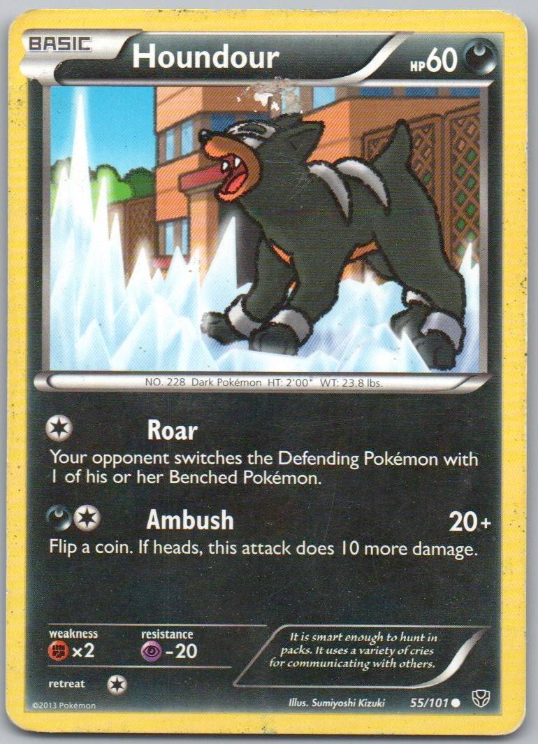 Houndour 055 Normal Darkness Card - Plasma Blast