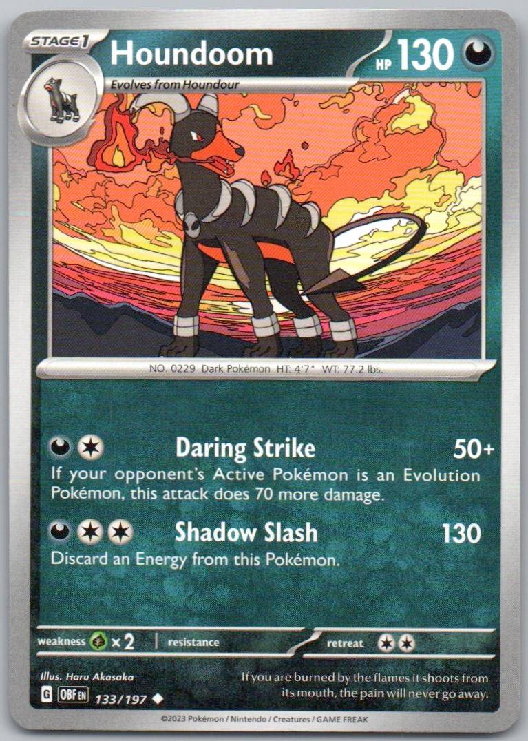 Houndoom 133 Normal Darkness Card - Obsidian Flames