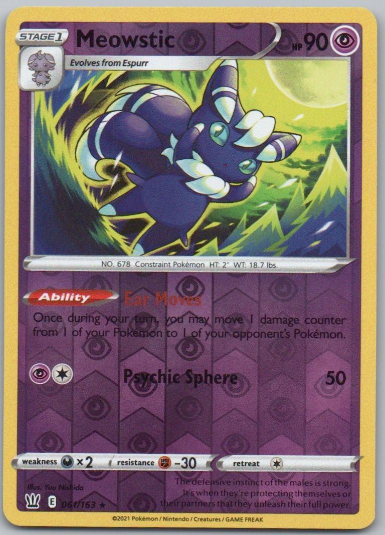 Meowstic 061 Reverse Holo Psychic Card - Battle Styles