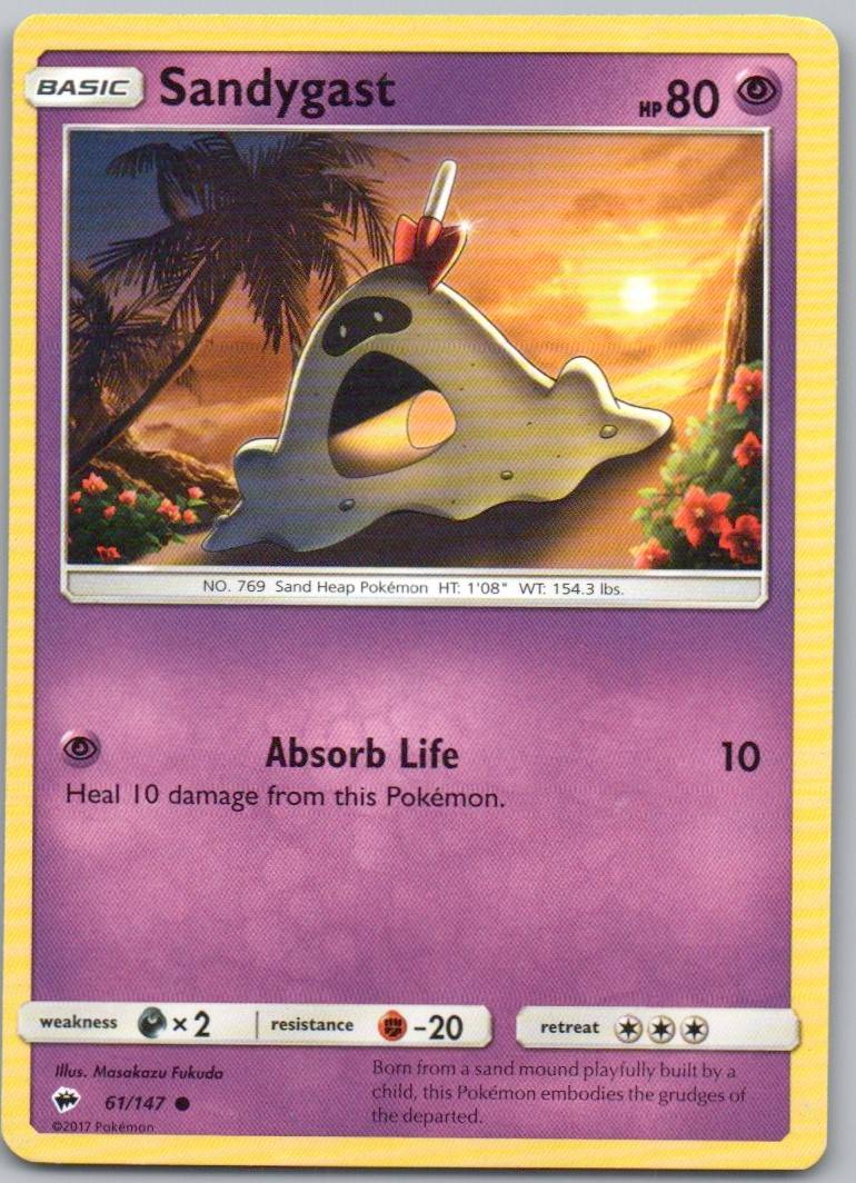 Sandygast 61 Normal Psychic Card - Burning Shadows