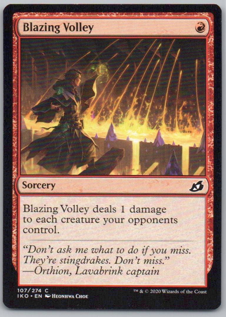 Blazing Volley 107 0 Sorcery Card - Ikoria: Lair of Behemoths