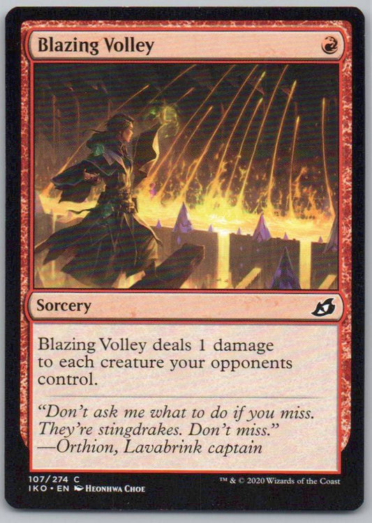 Blazing Volley 107 0 Sorcery Card - Ikoria: Lair of Behemoths