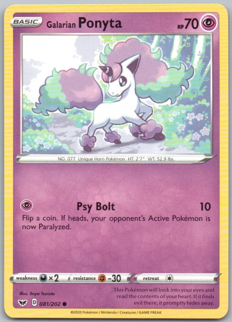 Galarian Ponyta 081 Normal Psychic Card - Sword & Shield