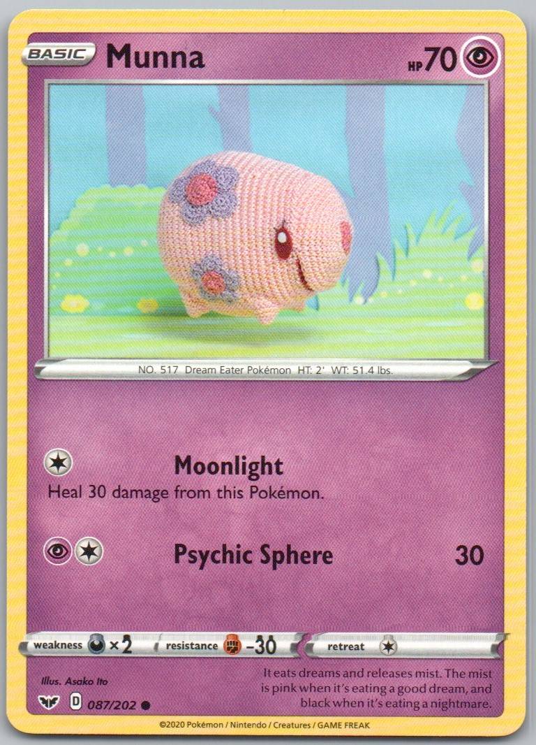 Munna 087 Normal Psychic Card - Sword & Shield