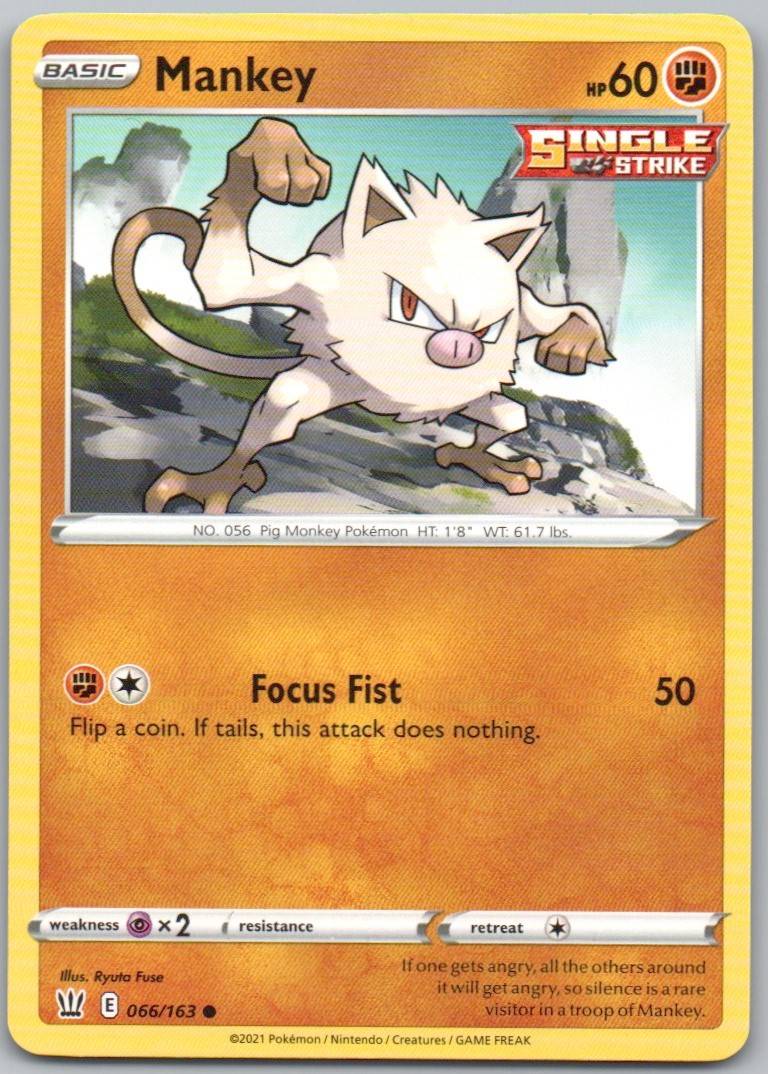 Mankey 066 Normal Fighting Card - Battle Styles