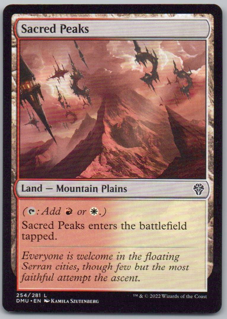 Sacred Peaks 254 Normal Land Card - Dominaria United