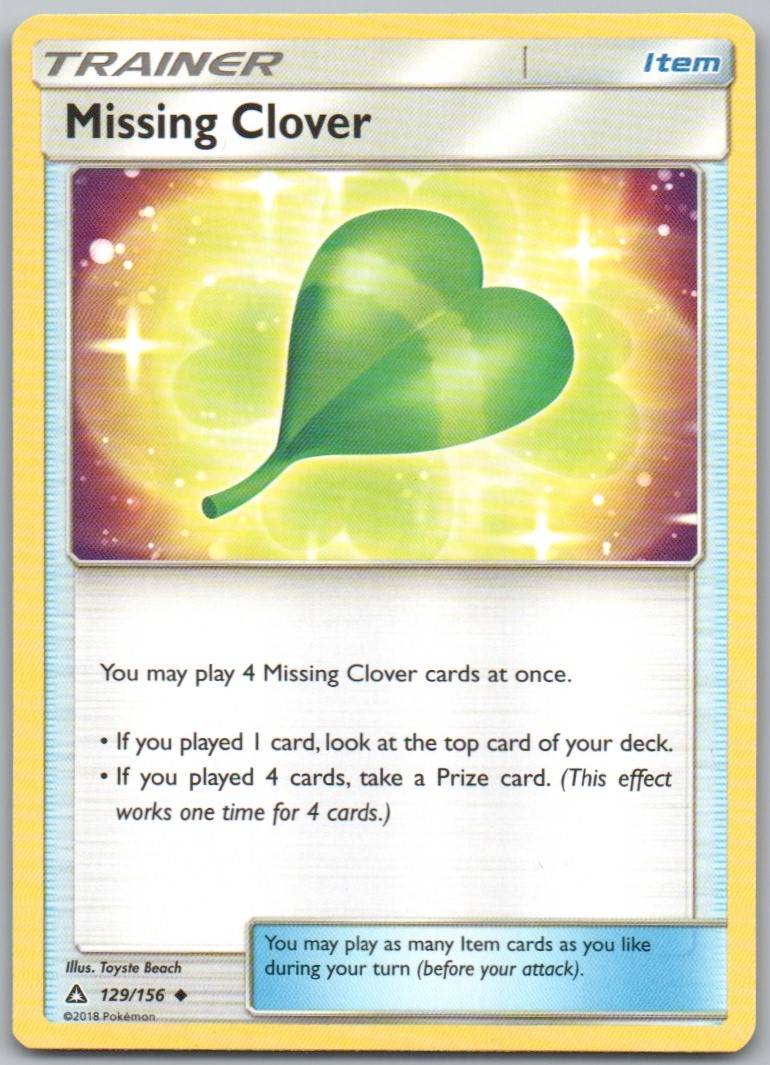 Missing Clover 129 Normal Trainer Card - Ultra Prism