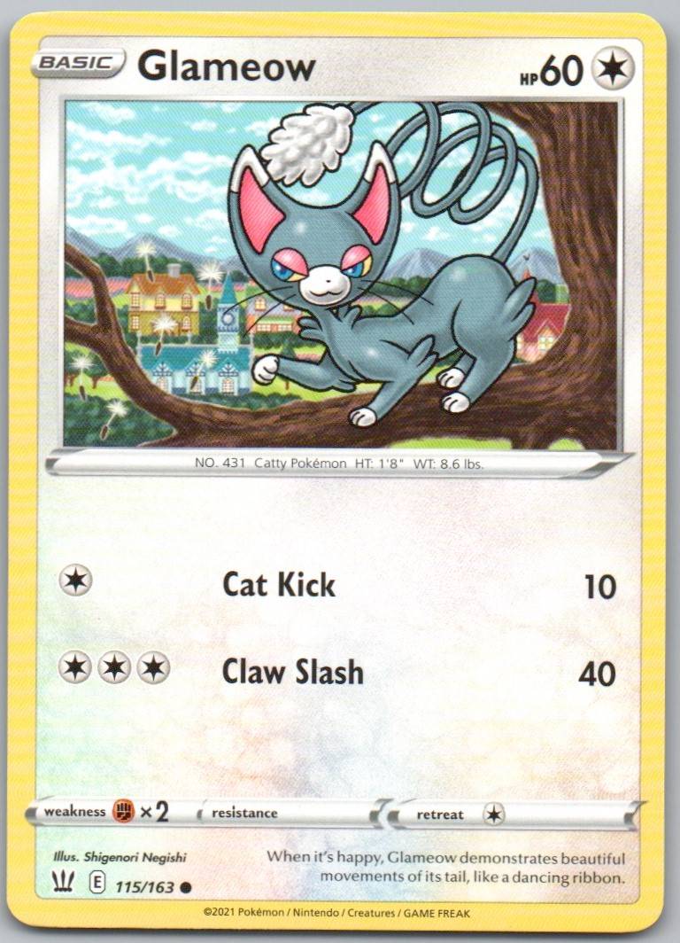 Glameow 115 Normal Colorless Card - Battle Styles