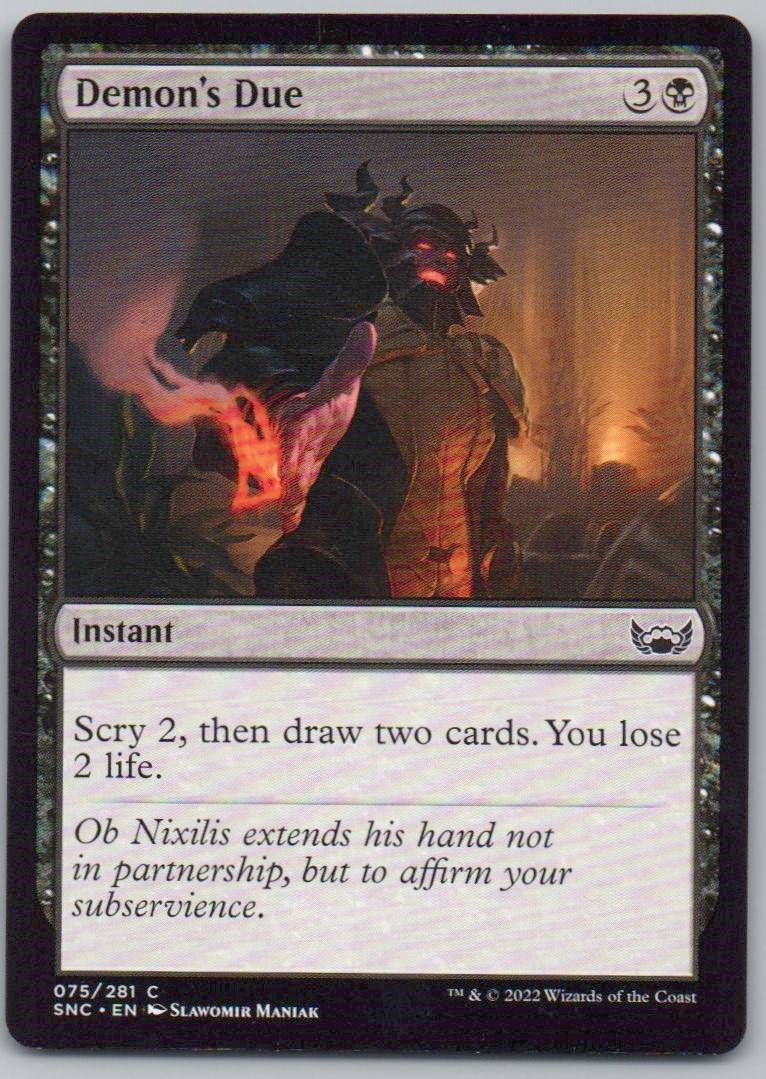 Demon's Due 75 Normal Instant Card - Streets of New Capenna