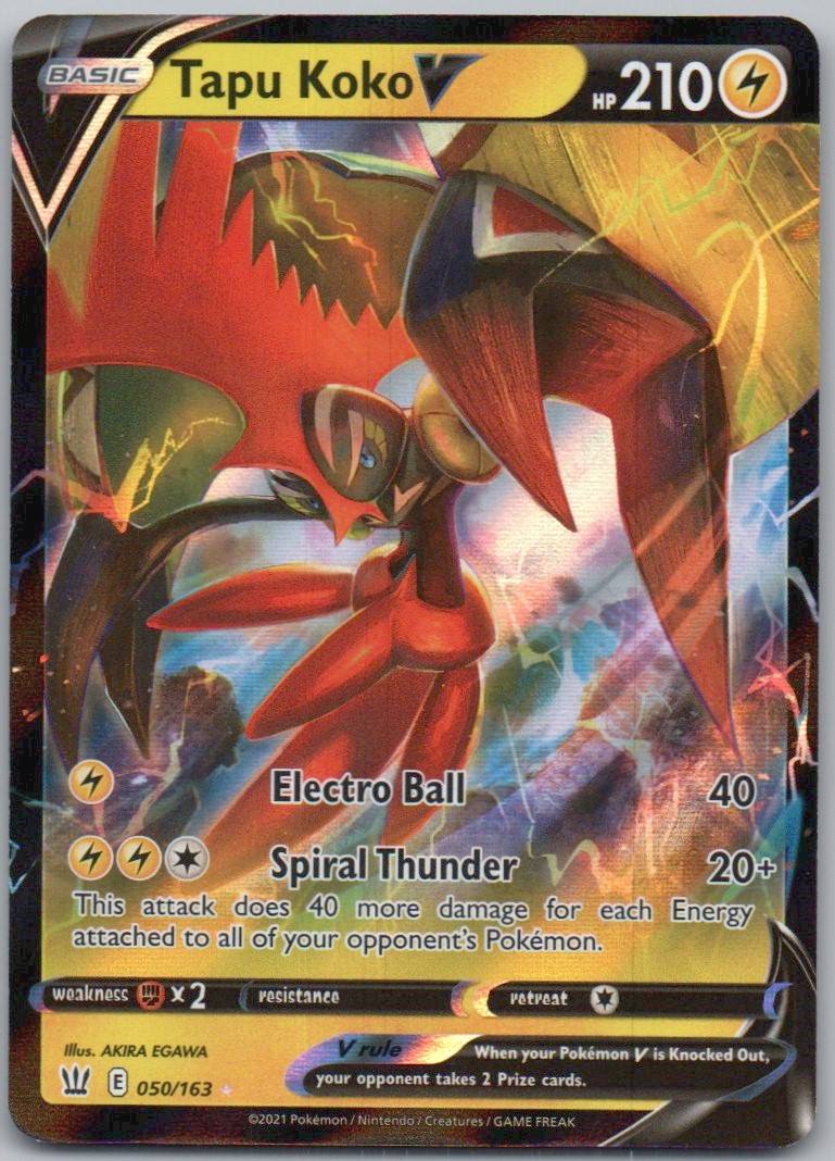 Tapu Koko V 050 Holo Lightning Card - Battle Styles