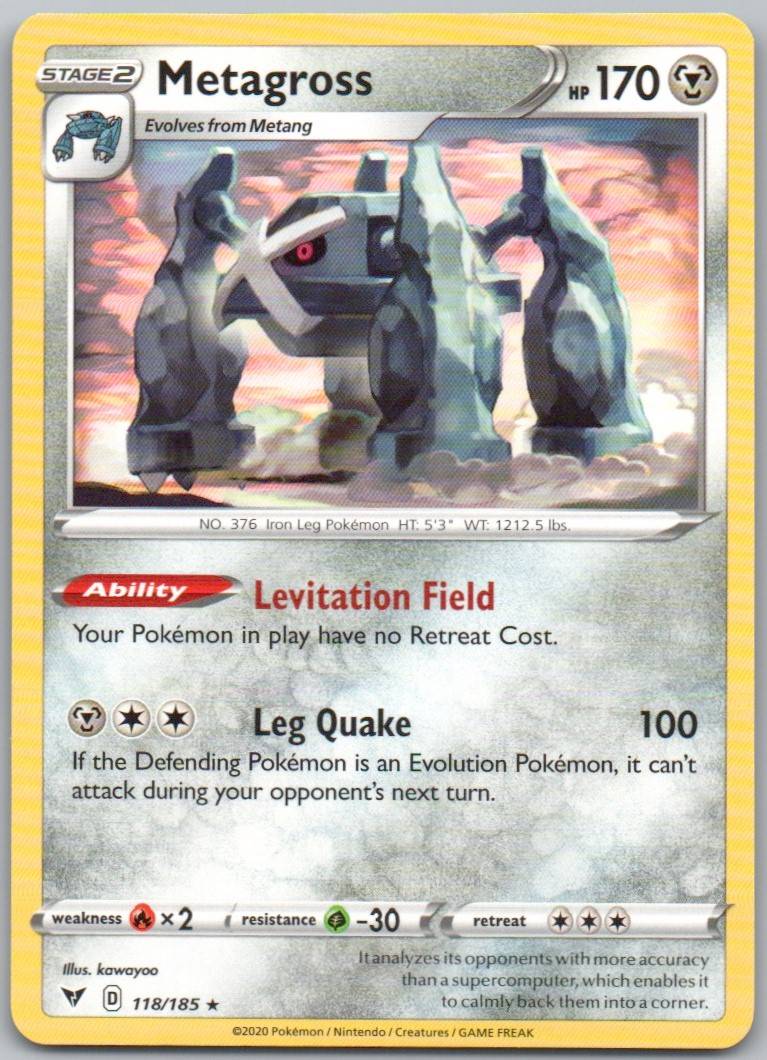 Metagross 118 Normal Metal Card - Vivid Voltage