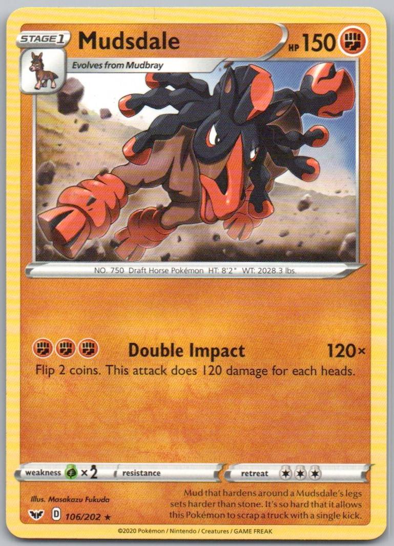 Mudsdale 106 Normal Fighting Card - Sword & Shield