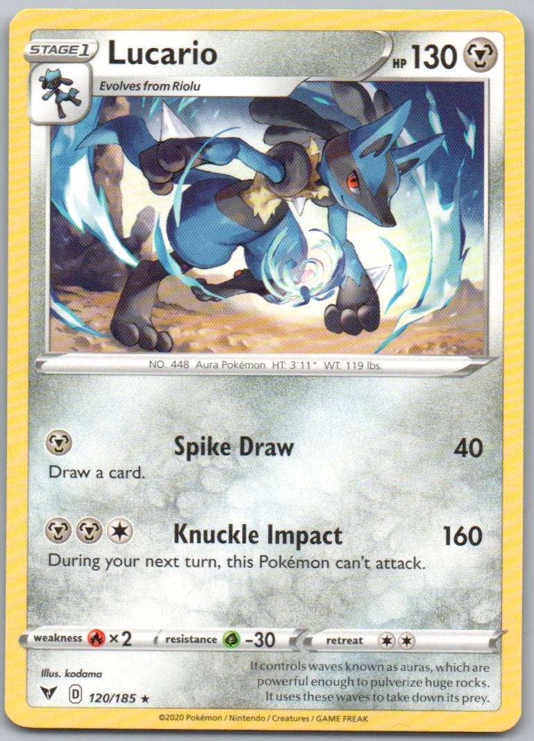 Lucario 120 Normal Metal Card - Vivid Voltage