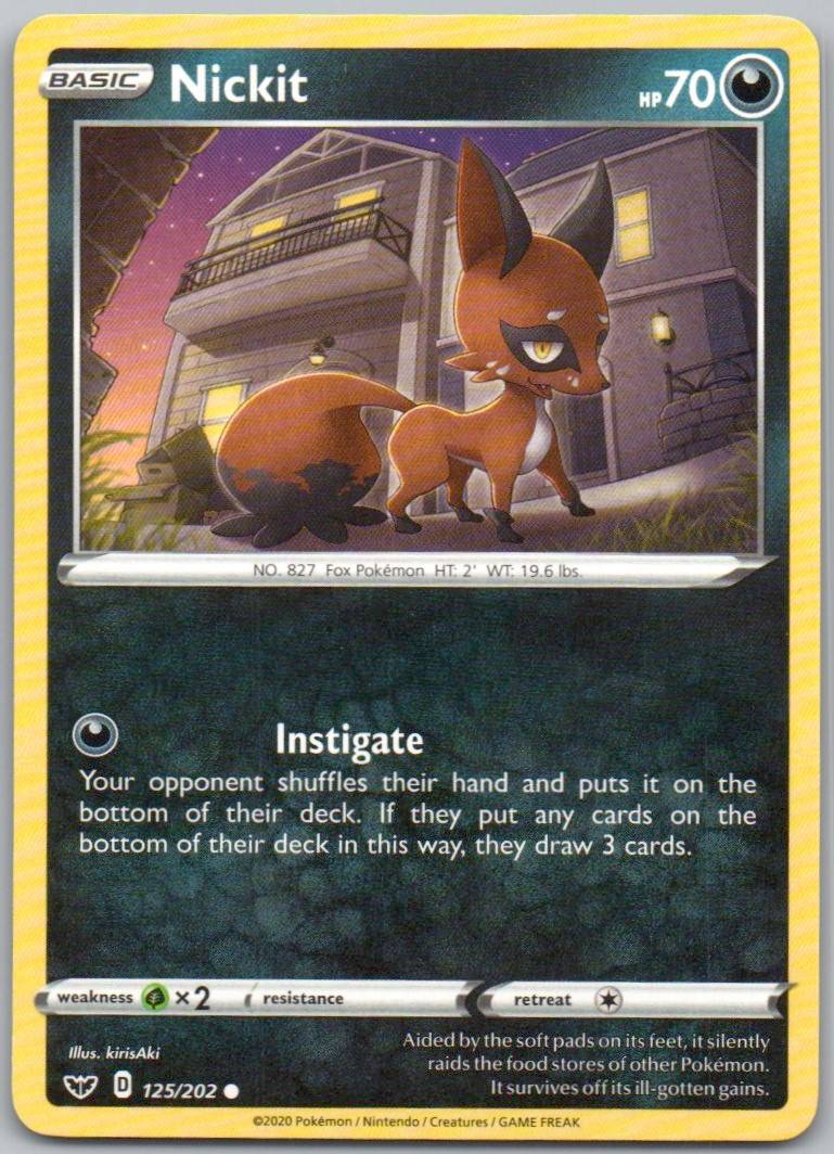 Nickit 125 Normal Darkness Card - Sword & Shield