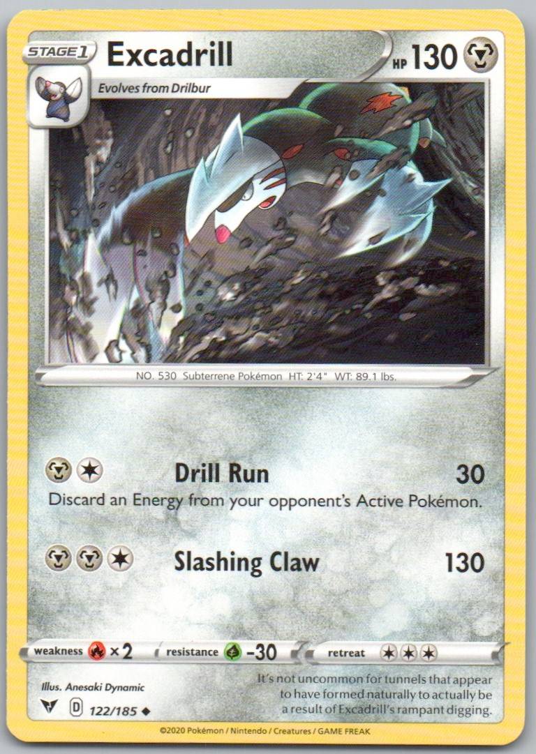 Excadrill 122 Normal Metal Card - Vivid Voltage