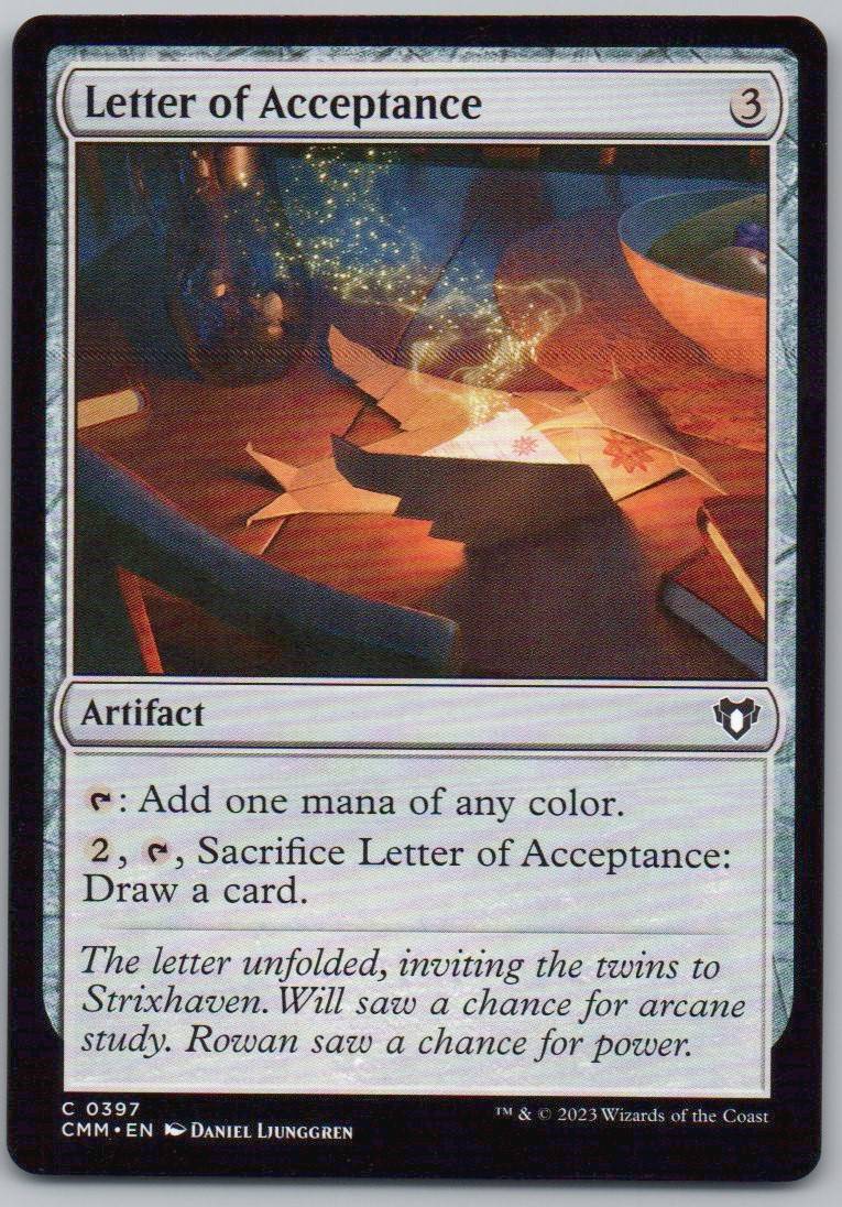Letter of Acceptance 397 Normal Artifact Card - Commander Masters