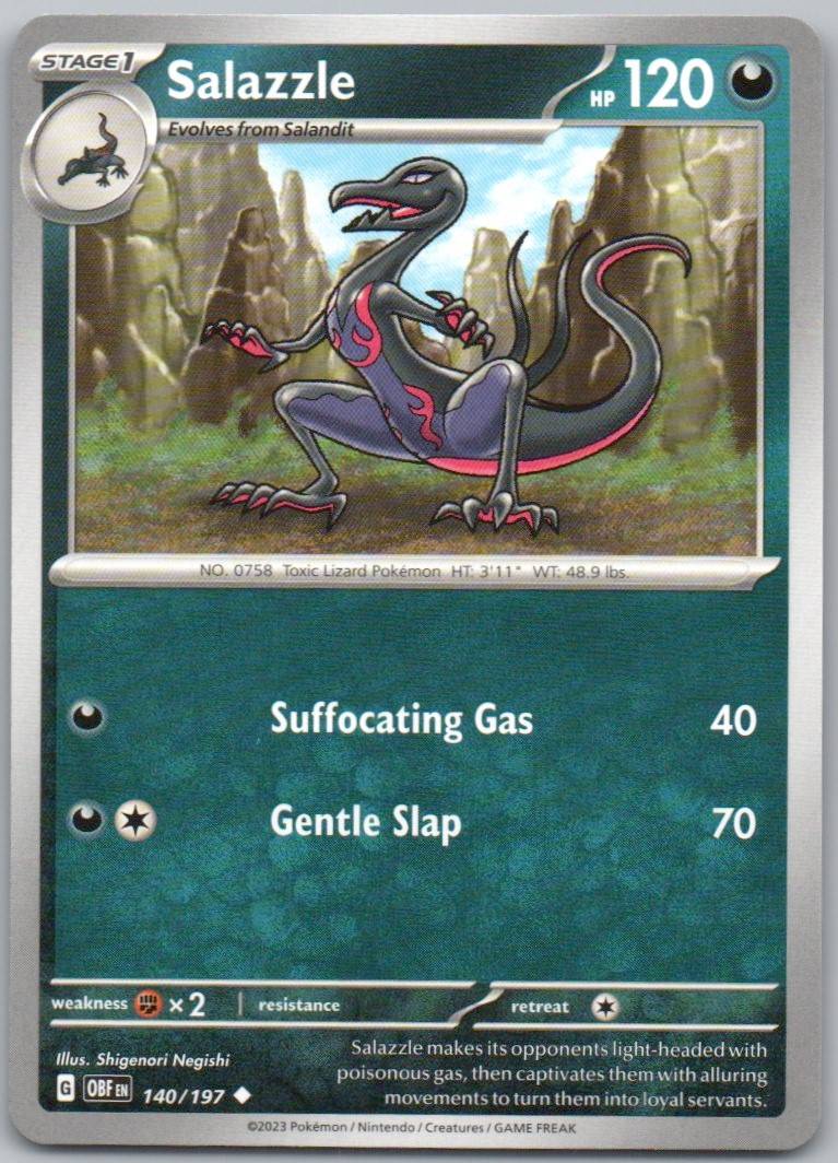 Salazzle 140 Normal Darkness Card - Obsidian Flames