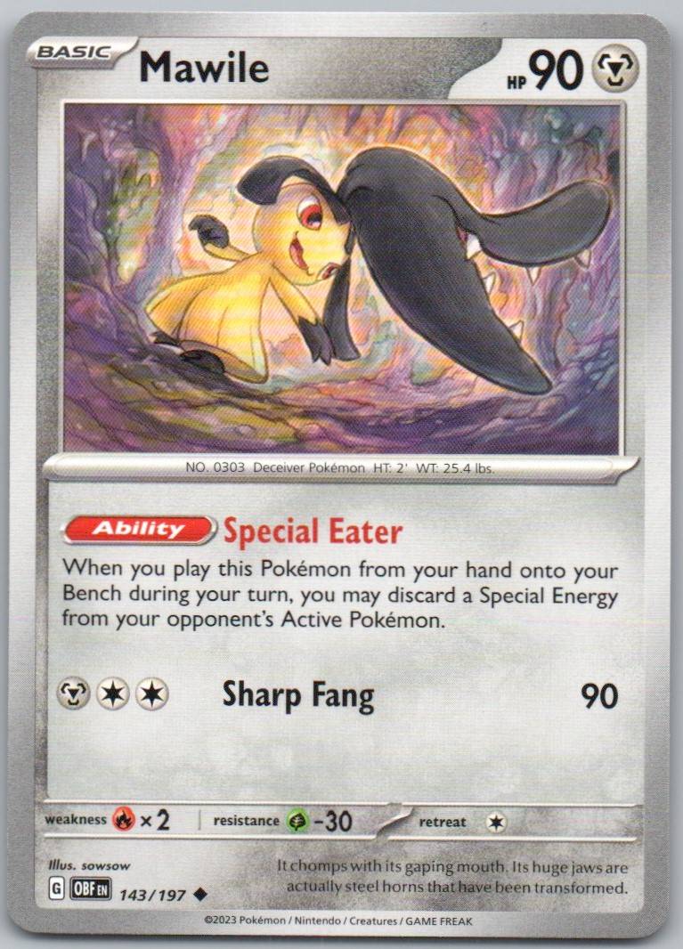 Mawile 143 Normal Metal Card - Obsidian Flames
