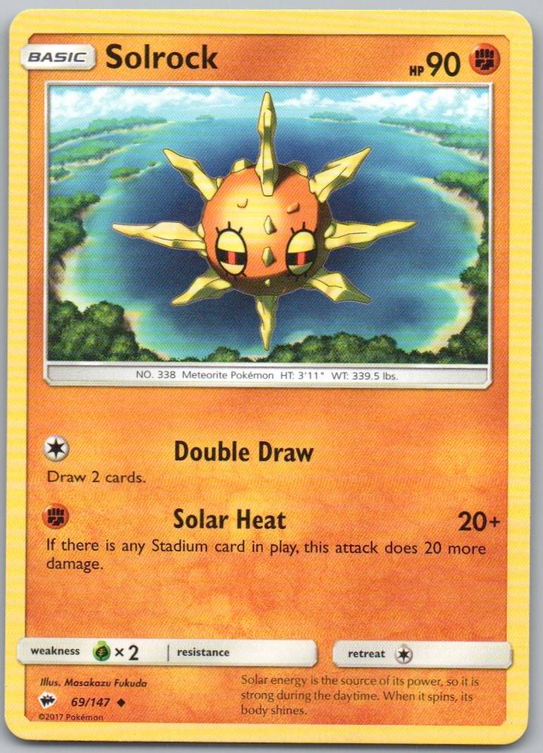 Solrock 69 Normal Fighting Card - Burning Shadows