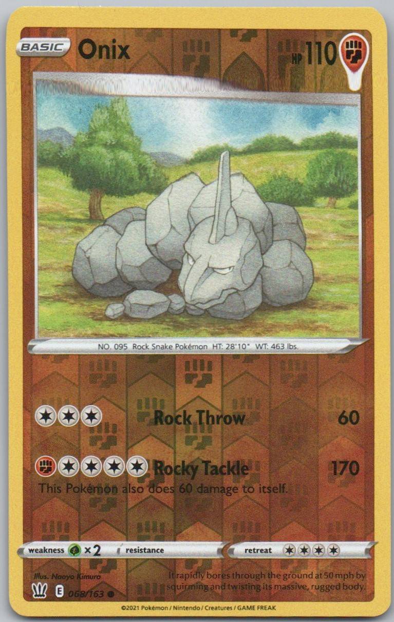 Onix 068 Reverse Holo Fighting Card - Battle Styles