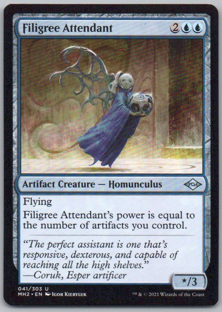 Filigree Attendant 41 Normal Artifact Card - Modern Horizons 2