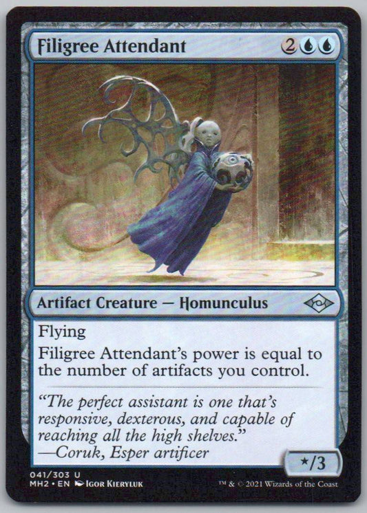 Filigree Attendant 41 Normal Artifact Card - Modern Horizons 2