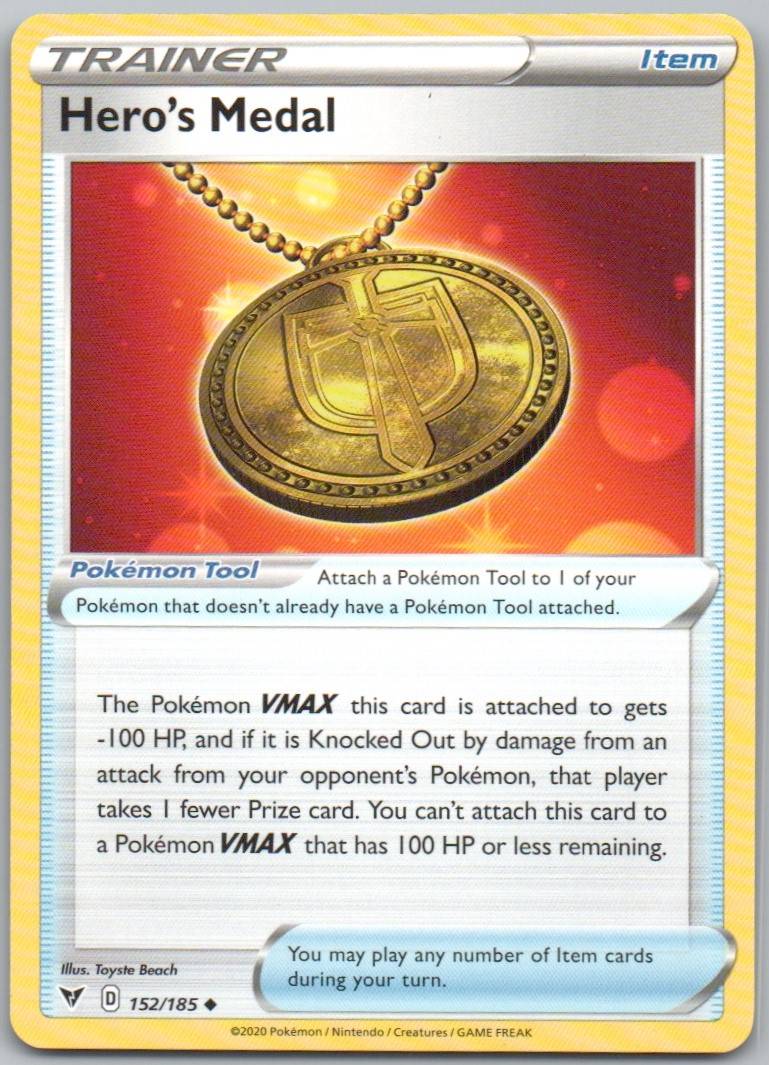 Hero's Medal 152 Normal Trainer Card - Vivid Voltage