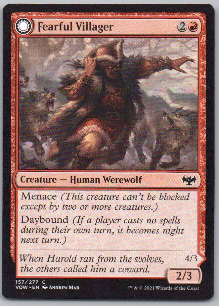 Fearful Villager 157 Normal Creature Card - Innistrad: Crimson Vow