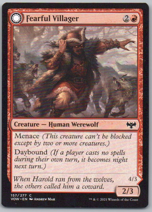Fearful Villager 157 Normal Creature Card - Innistrad: Crimson Vow