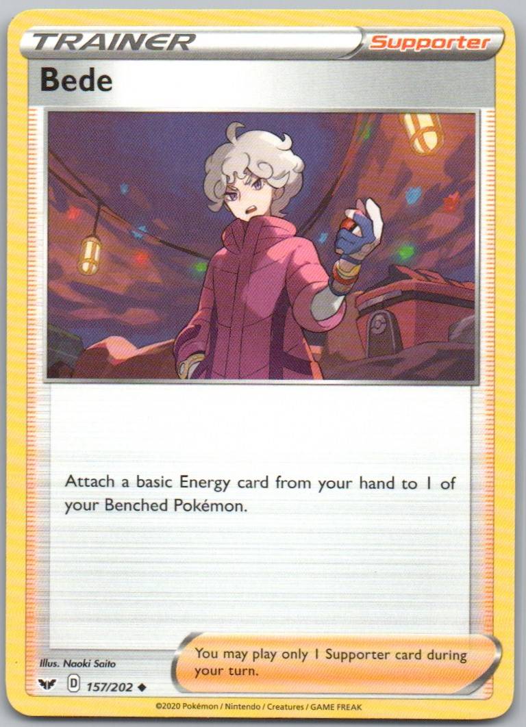 Bede 157 Normal Trainer Card - Sword & Shield