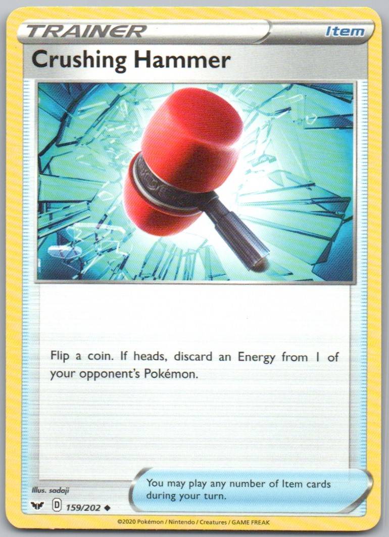Crushing Hammer 159 Normal Trainer Card - Sword & Shield