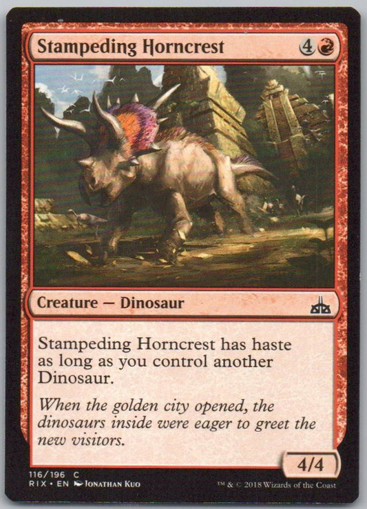 Stampeding Horncrest 116 Normal Creature Card - Rivals of Ixalan