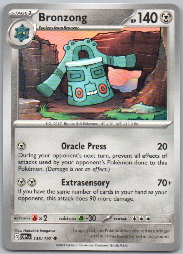Bronzong 145 Normal Metal Card - Obsidian Flames