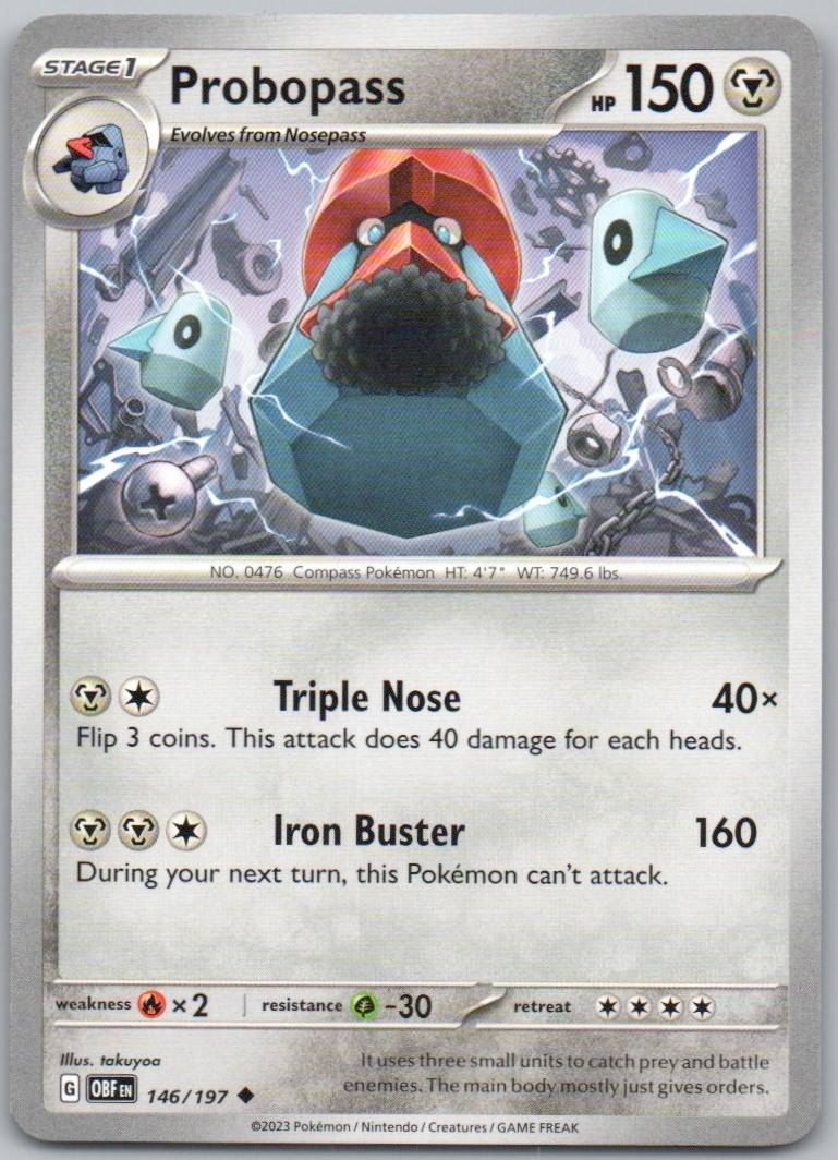 Probopass 146 Normal Metal Card - Obsidian Flames