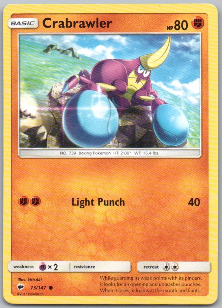 Crabrawler 73 Normal Fighting Card - Burning Shadows