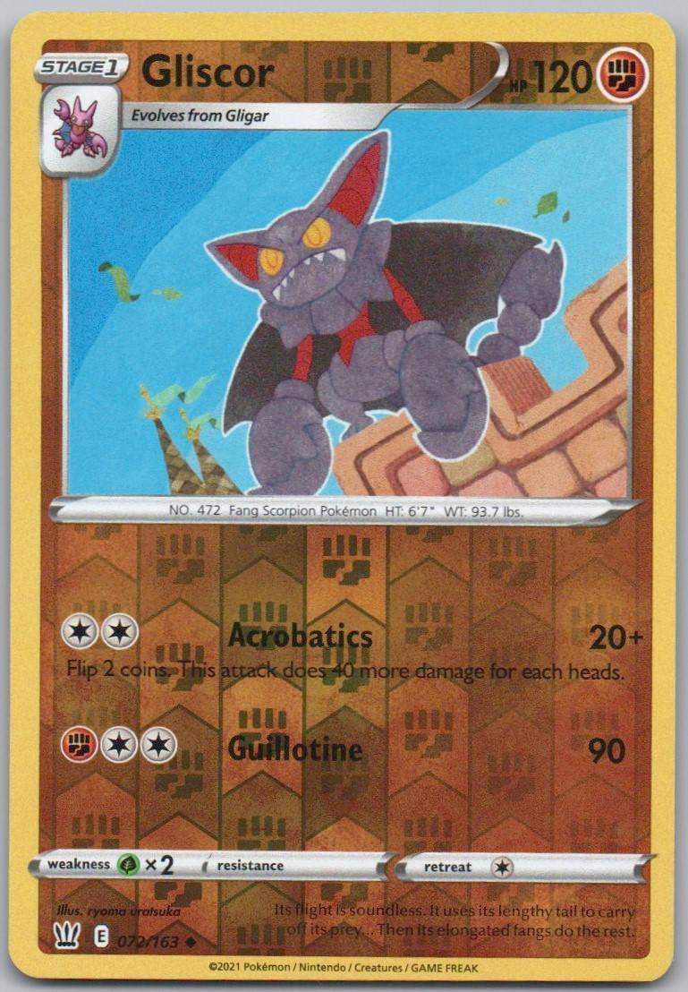 Gliscor 072 Reverse Holo Fighting Card - Battle Styles