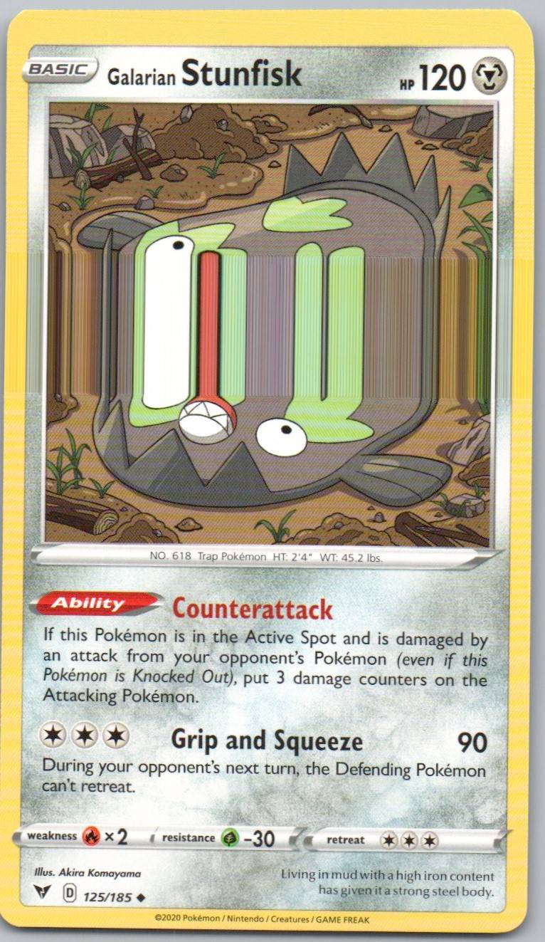 Galarian Stunfisk 125 Normal Metal Card - Vivid Voltage