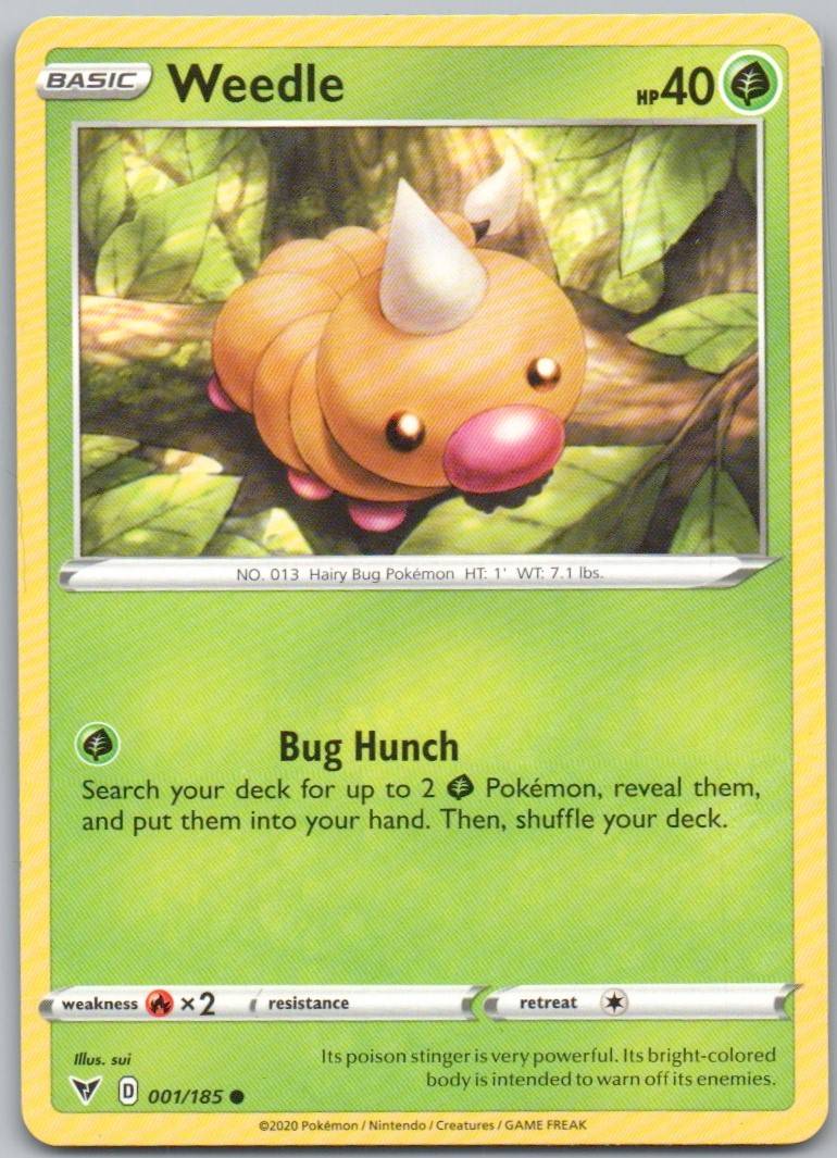 Weedle 001 Normal Grass Card - Vivid Voltage